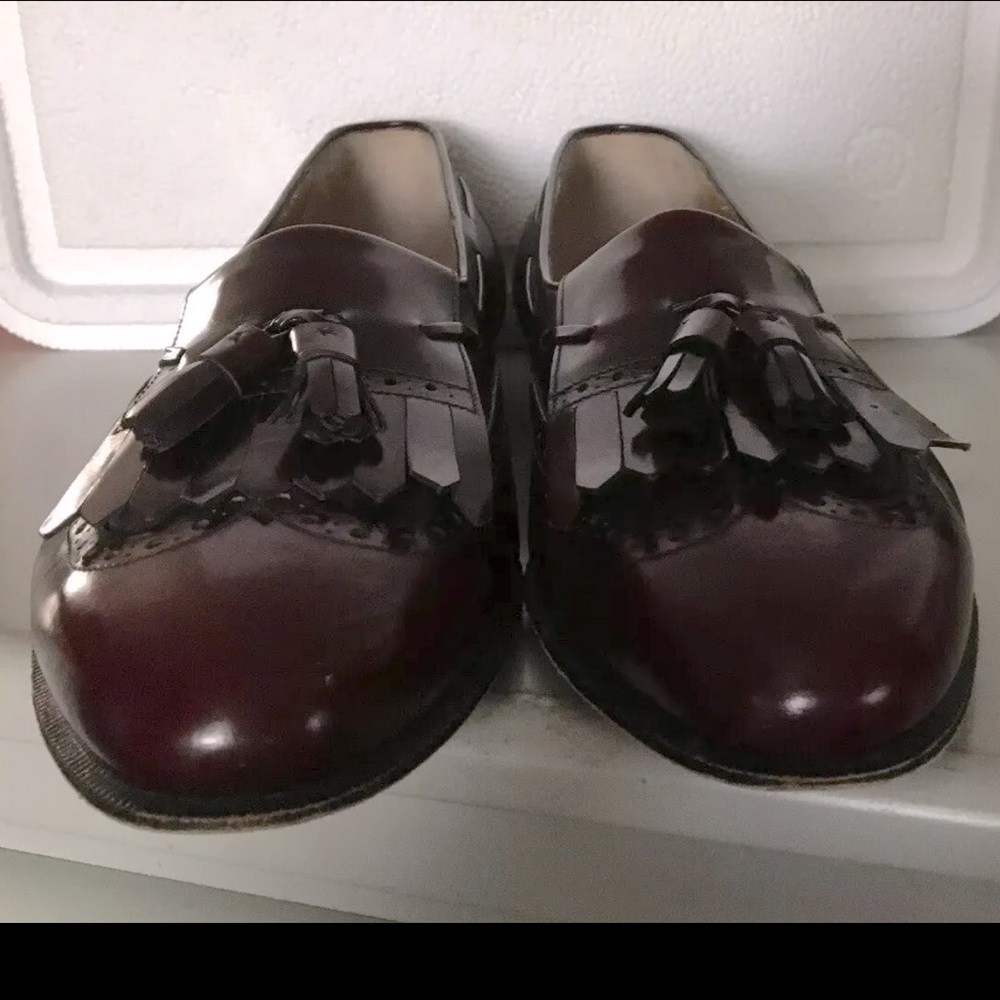 Salvatore Ferragamo Loafers Burgundy Tassel Slip On Shoes SZ 8.5 Made In Italy - Picture 4 of 12